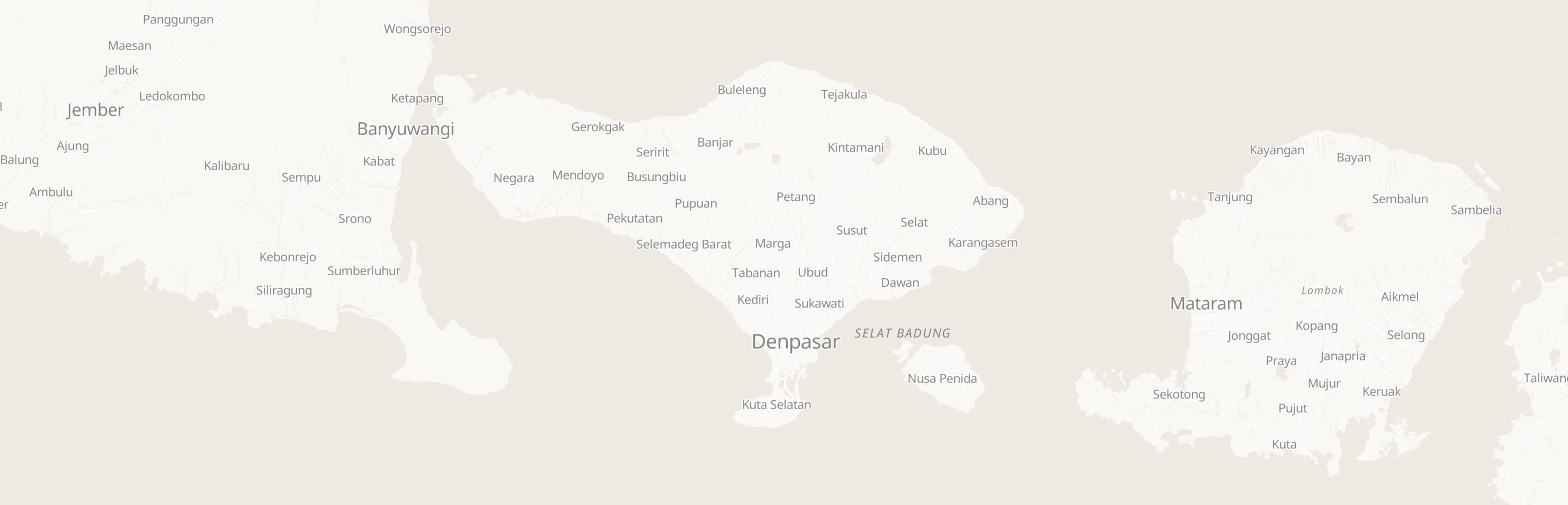 Mapa Bali s projekty Ananta Villas